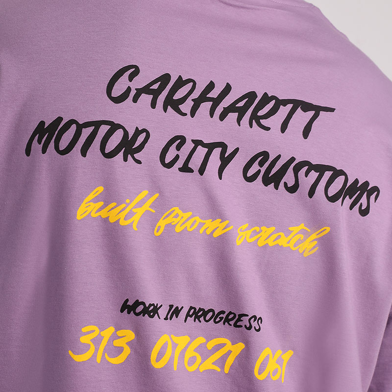 мужская фиолетовая футболка Carhartt WIP S/S Built From Scratch T-Shirt I031725-violanda - цена, описание, фото 4